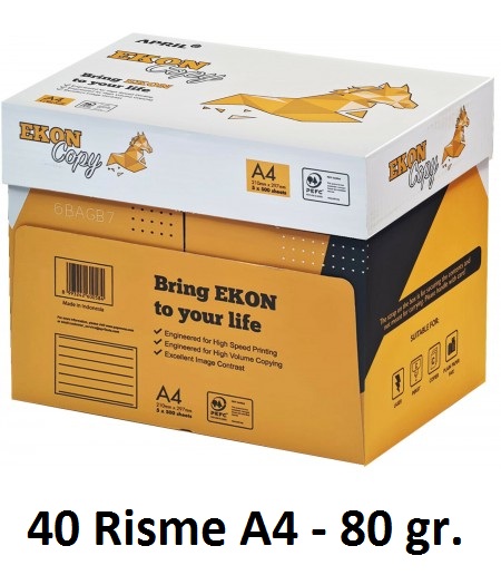 Risma Carta A4 bianca 80 gr. - Stock 40 Risme