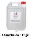 Gel igienizzante mani alcoolico AMUCHINA tanica 5 litri - CONF. 4 Pezzi