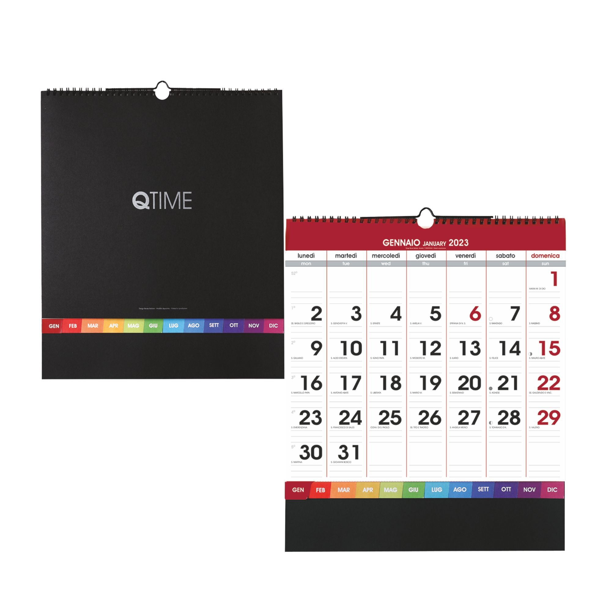 Calendario con spirale QTIME art. H30 - CONF. 100 PEZZI
