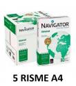 Risma Carta A4 80 gr. bianca - NAVIGATOR Scatola 5 Risme