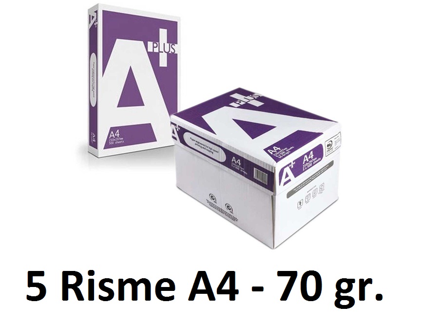 Risma Carta A4 70 gr. bianca - Scatola 5 Risme