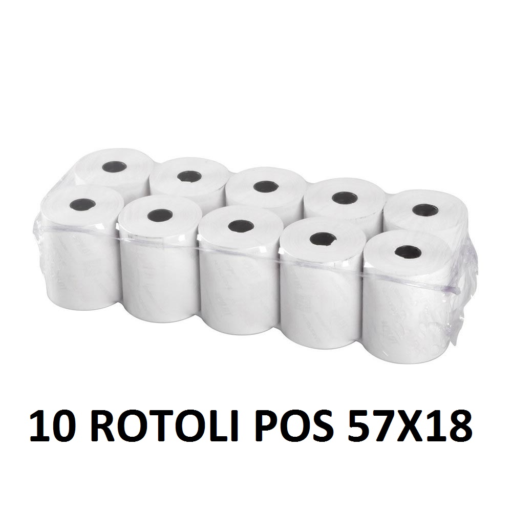 Rotoli termici per POS cm 57x18 - CONF. 10 PEZZI