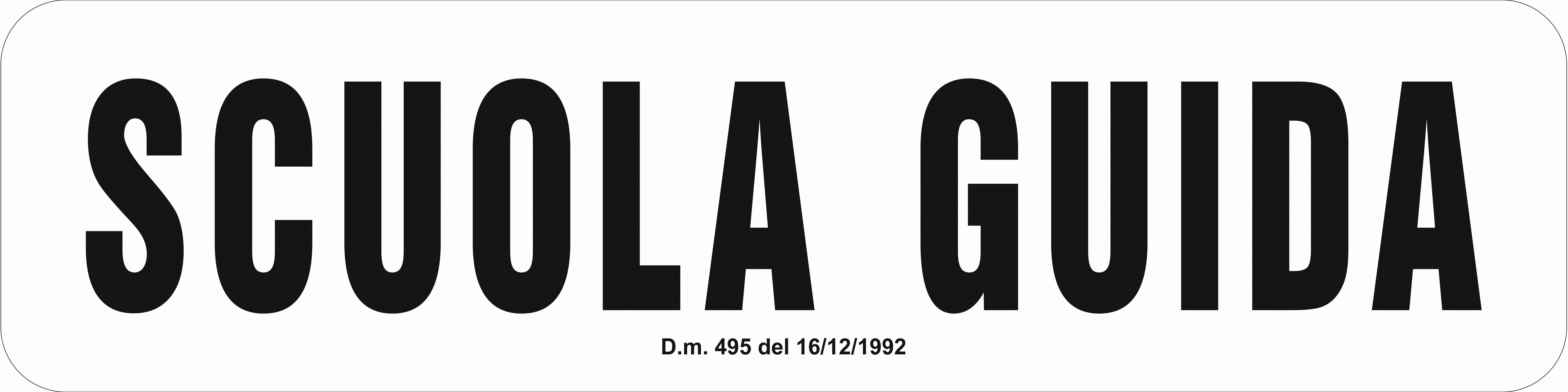 Targa calamitata SCUOLA GUIDA cm 40x10