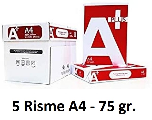 Risma Carta A4 75 gr. bianca - Scatola 5 Risme