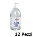 Gel liquido igienizzante mani alcoolico 1 litro ANTIGERM con erogatore - Conf. 12 Pezzi